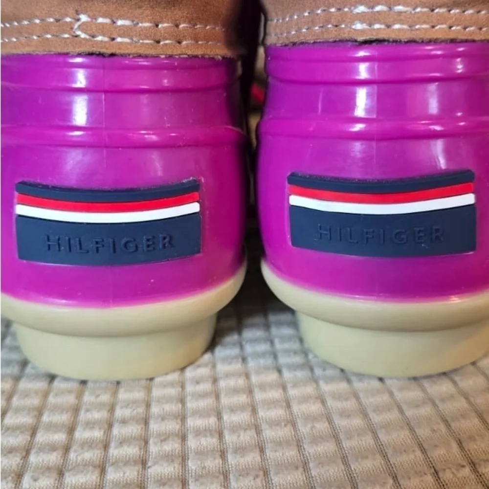 Tommy Hilfiger Pink and Tan Winter Boots